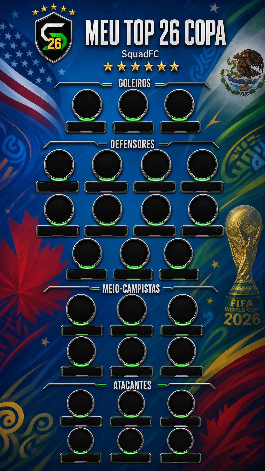 Card de convocação compartilhável